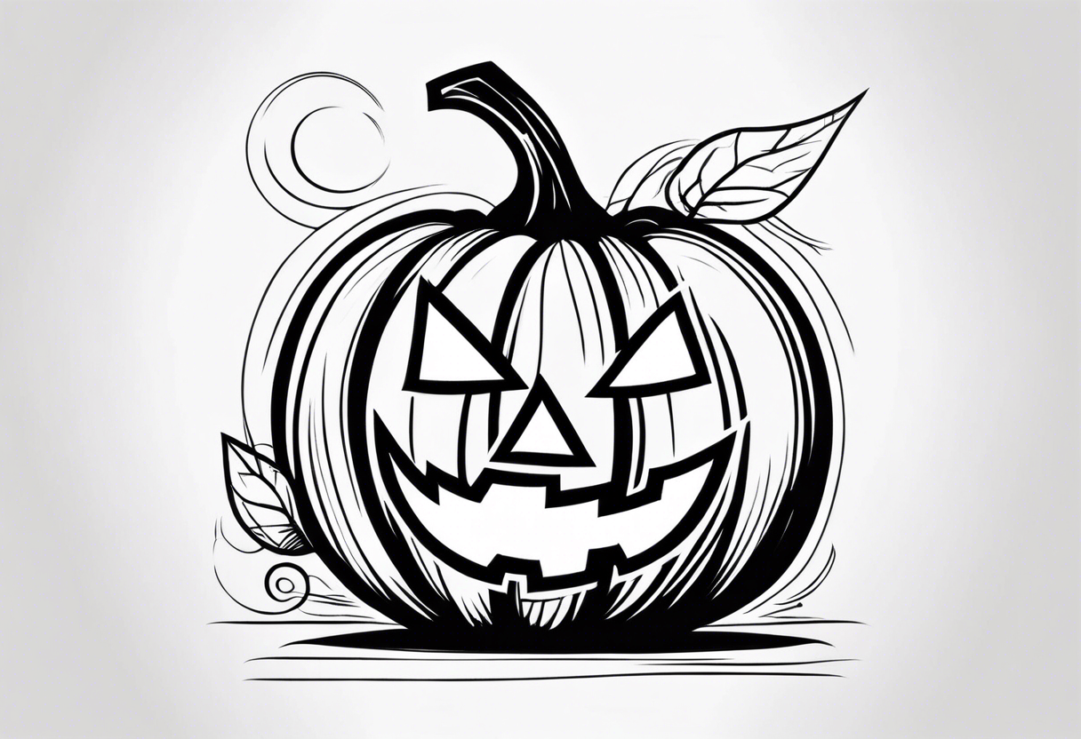 pumpkin halloween tattoo idea