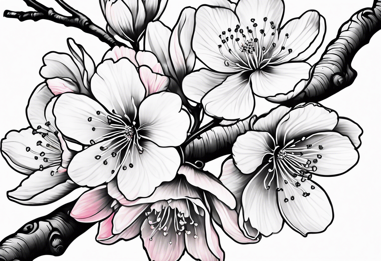 Cherry blossom branches tattoo idea