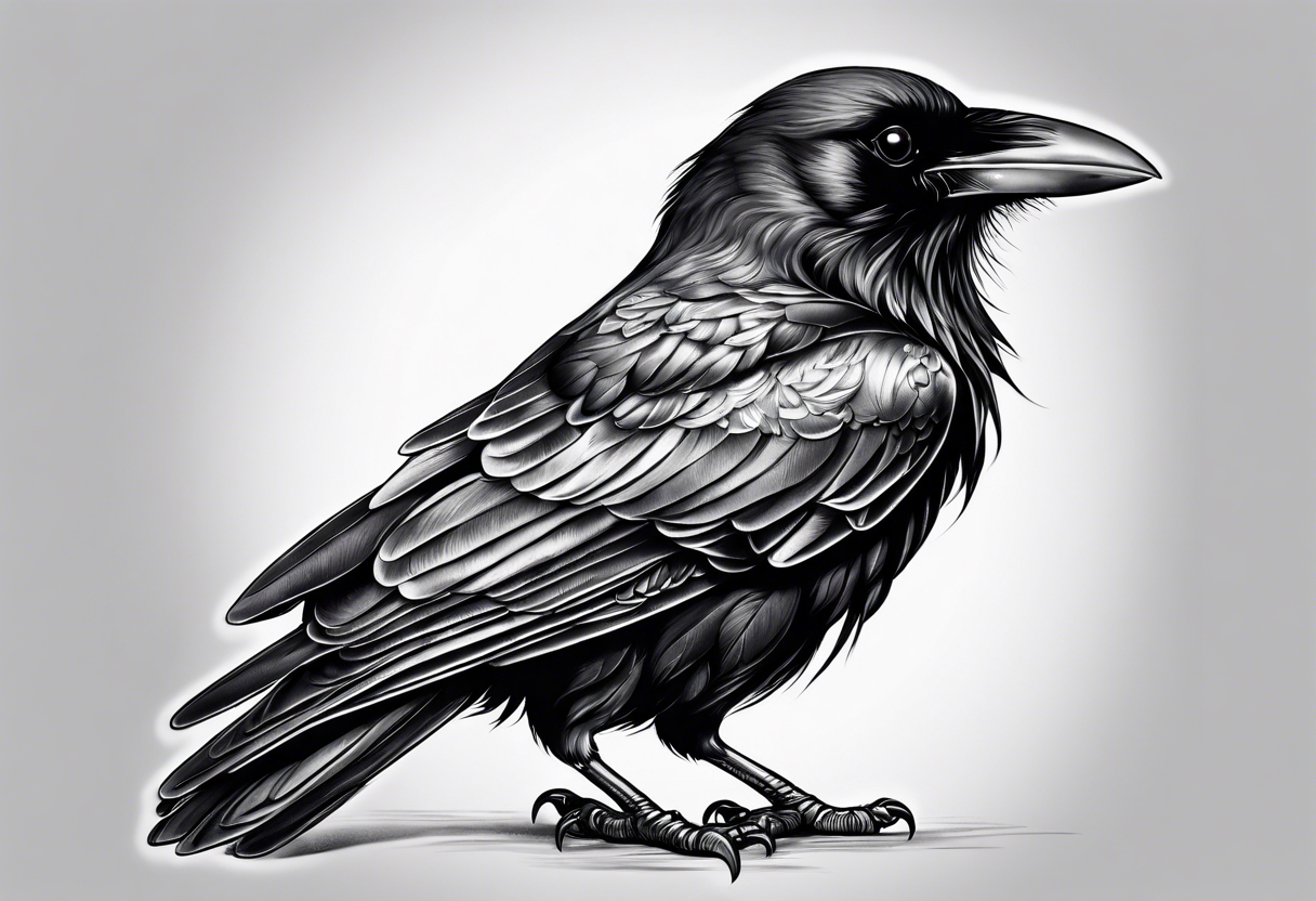 Baby raven tattoo idea