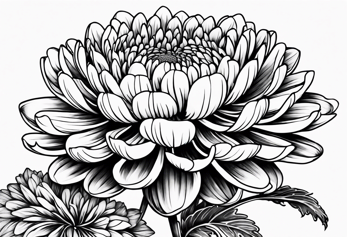 single chrysanthemum flower tattoo idea