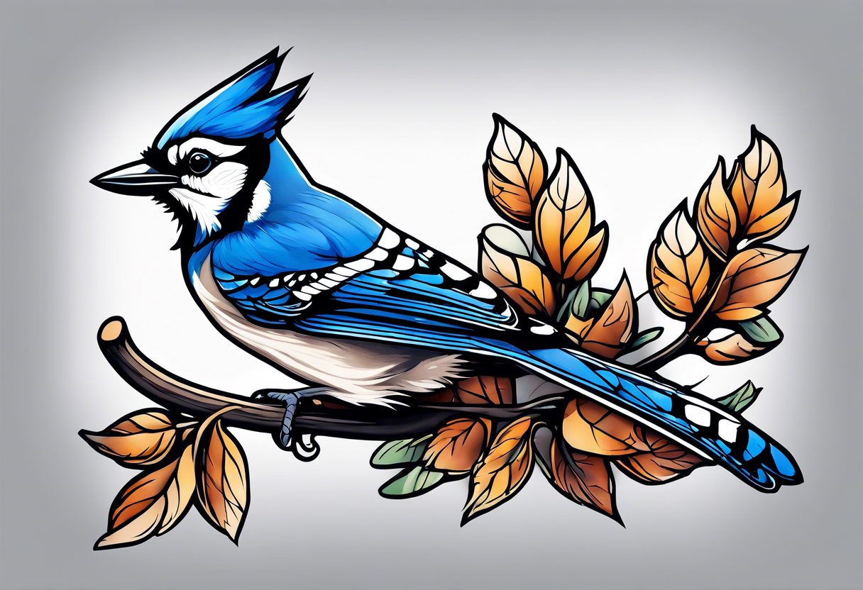 Blue Jay bird to remind me of my mom who passed away tattoo idea