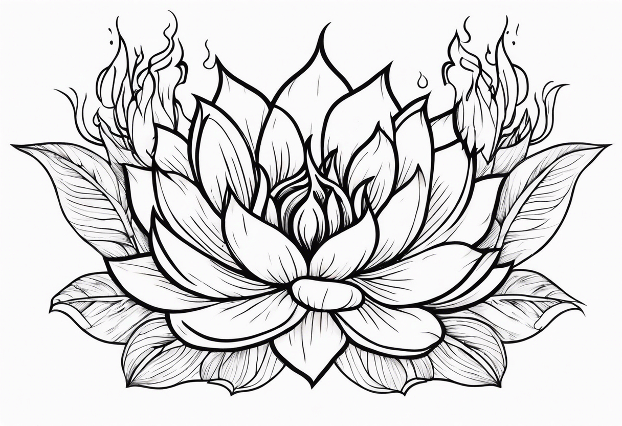 Flowers that burn and have flames on them tattoo idea