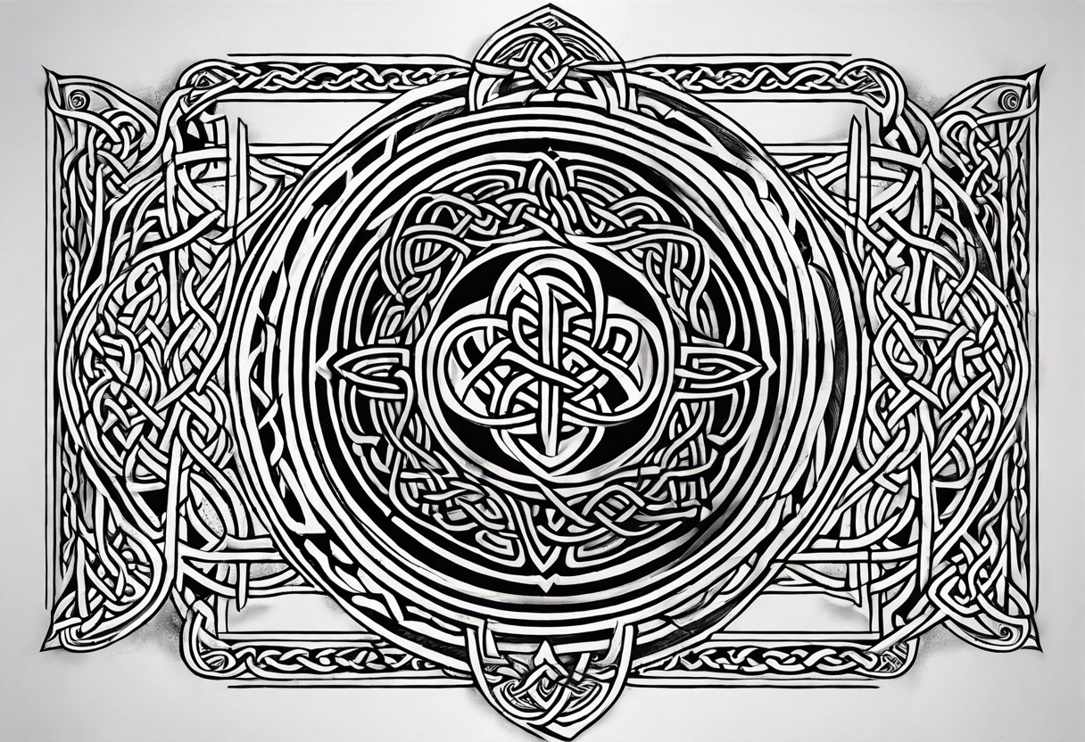 celtic knotwork with triquetra long tattoo idea