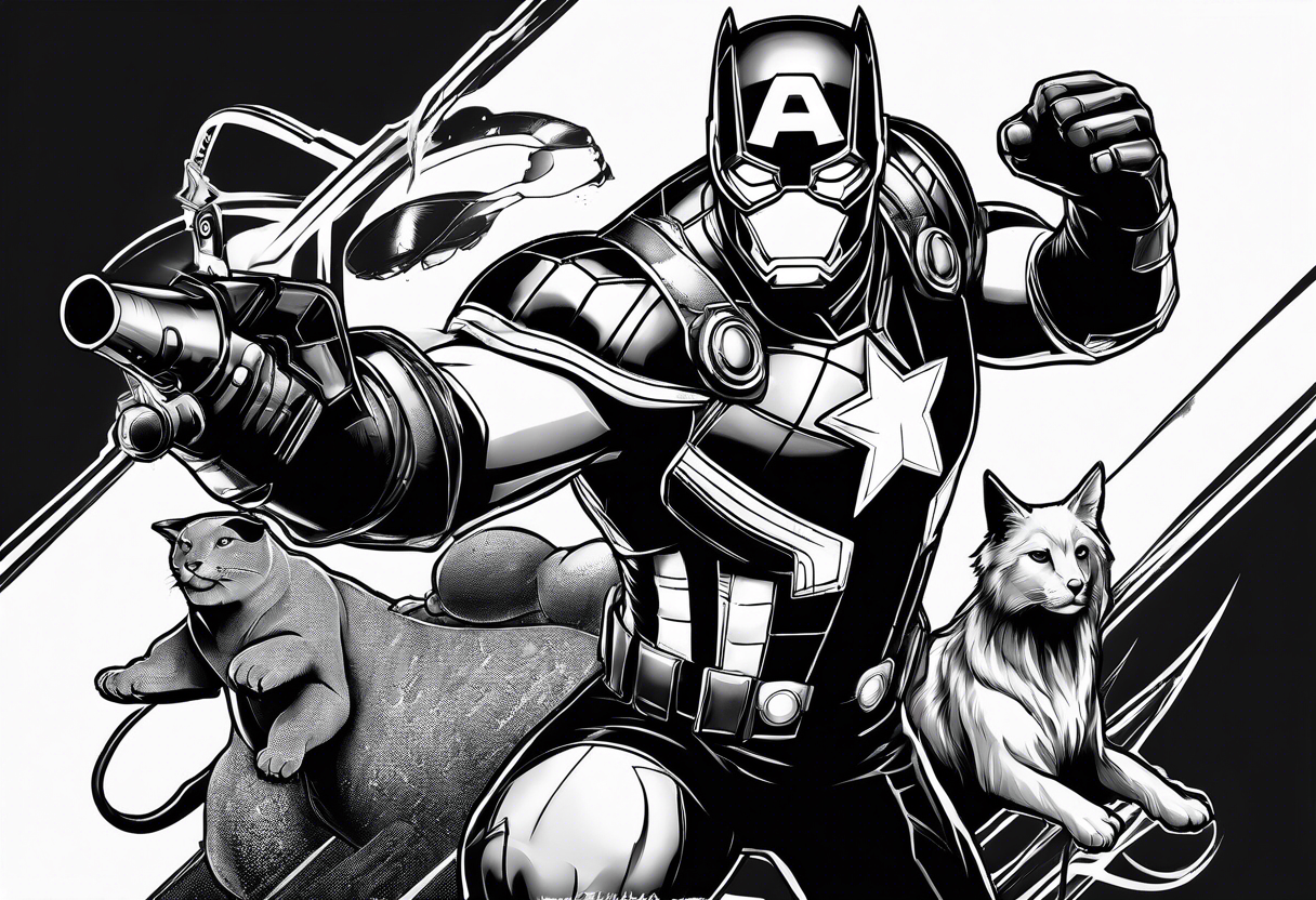 I want to change Avengers characters with animals. tattoo idea