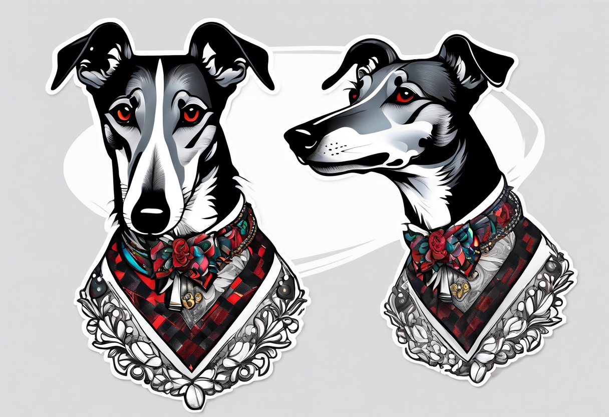 Punk greyhound tattoo idea