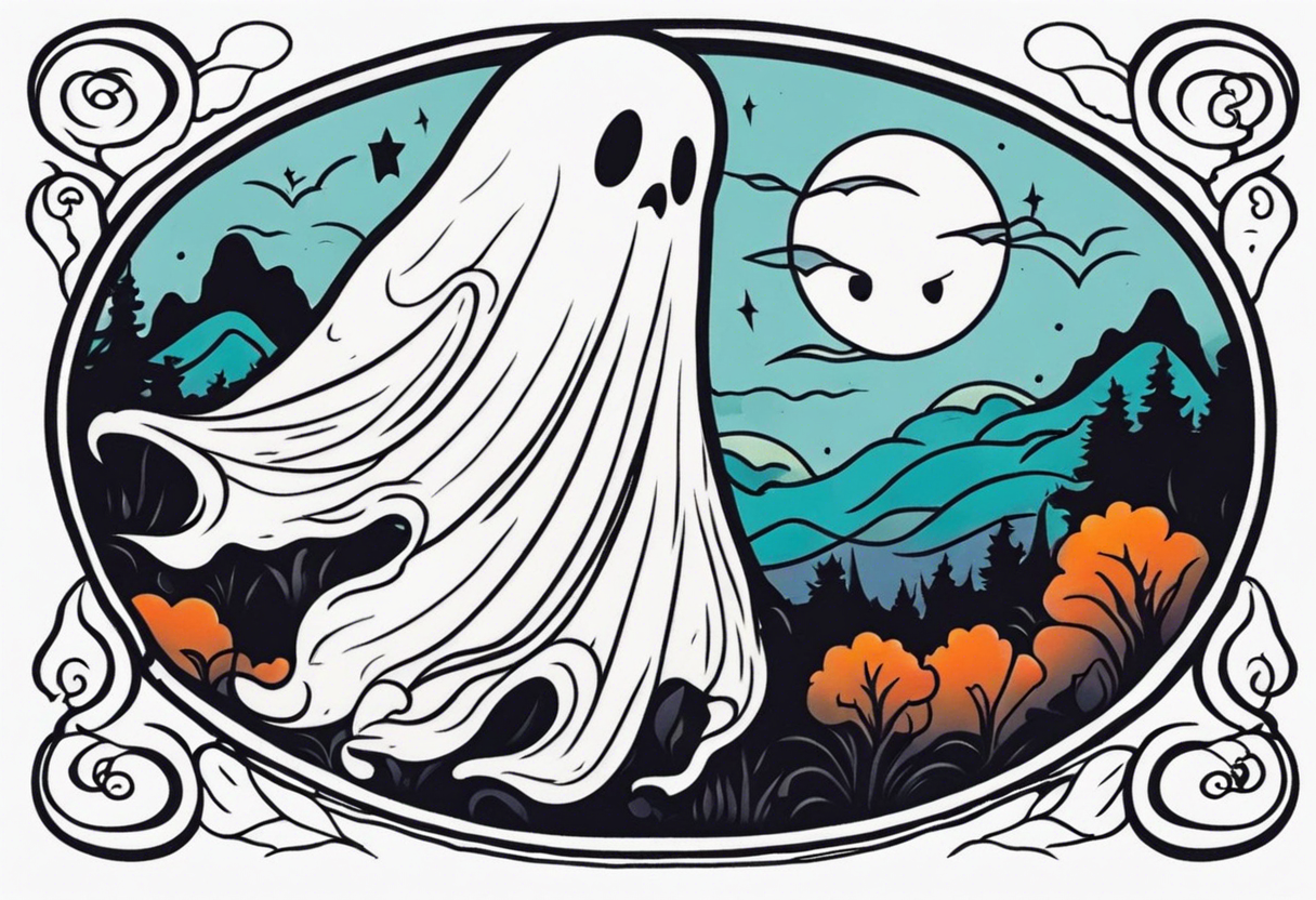 lovely ghost tattoo idea