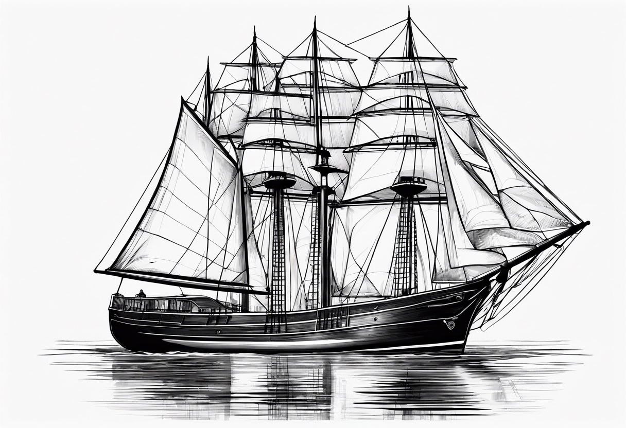 Schooner sailboat tattoo idea