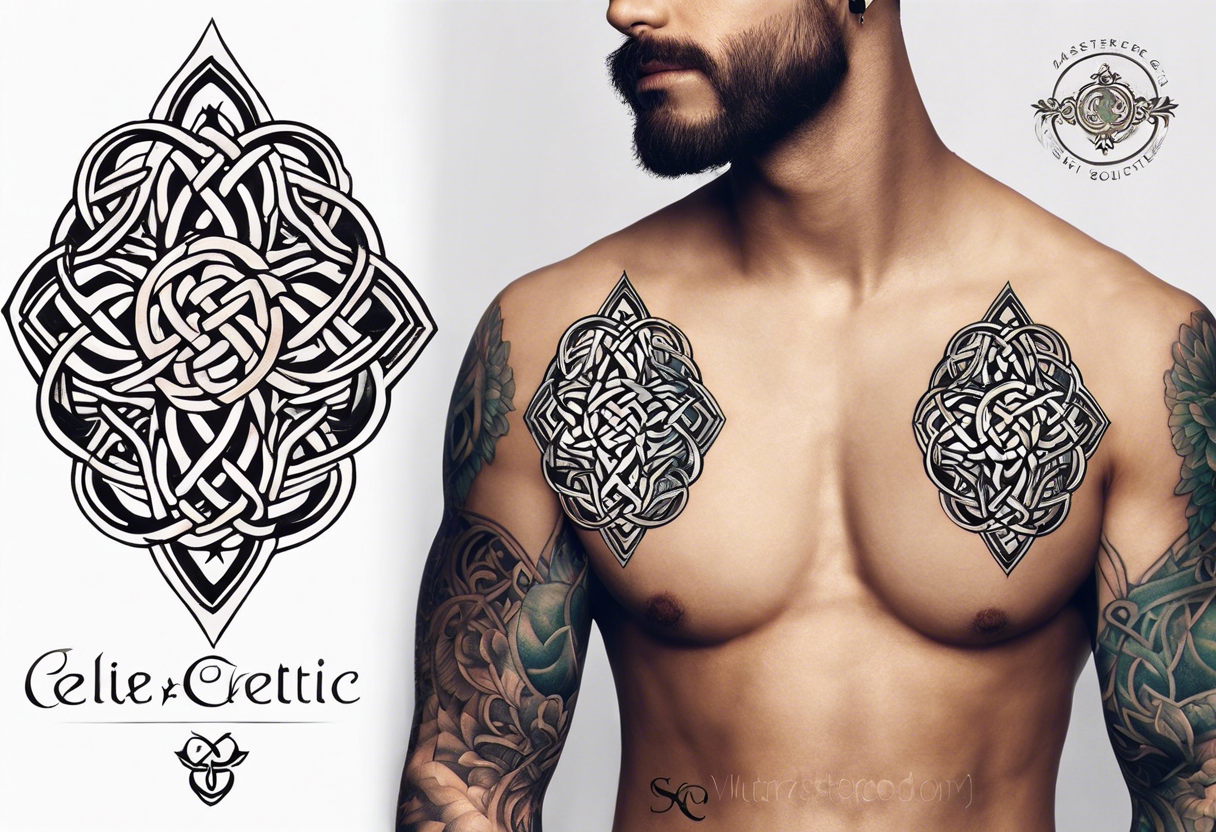 celtic sternum tattoo tattoo idea