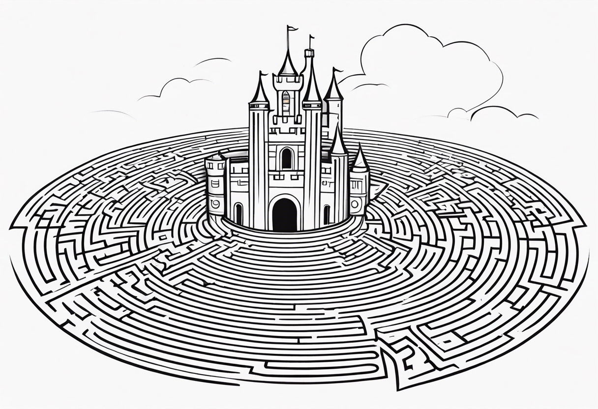 Labyrinth Maze with castle tattoo idea