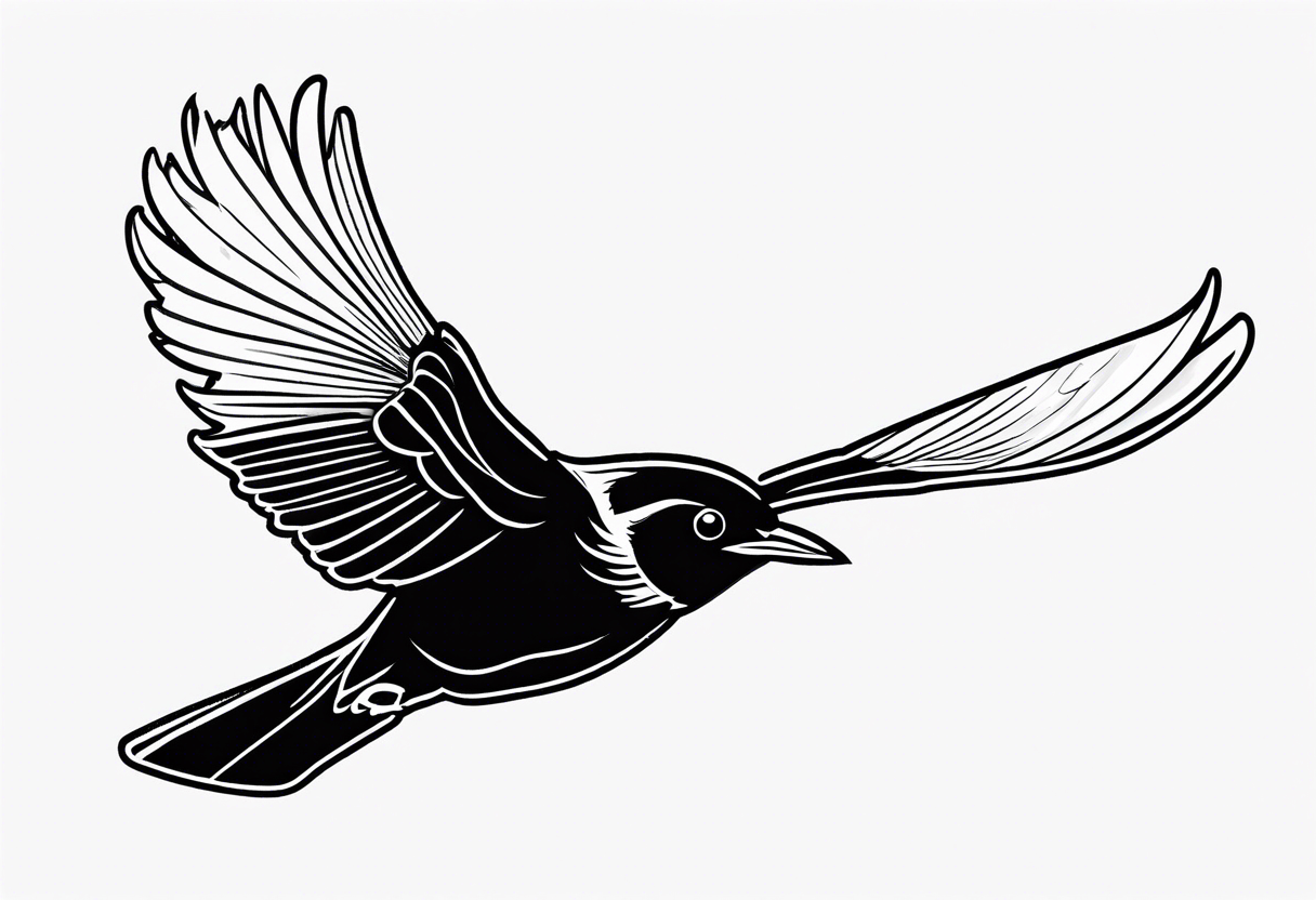 Redwing Blackbird in flight 
for Back tattoo idea