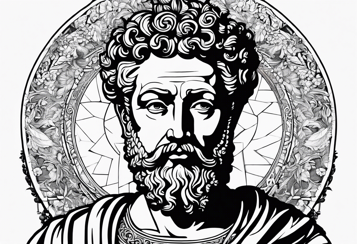 Marcus aurelius bust tattoo idea