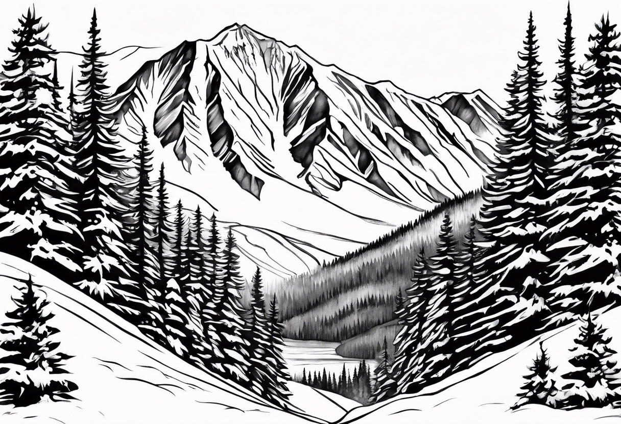 Tenmile, mountain, snow capped, snowboarding, Colorado tattoo idea