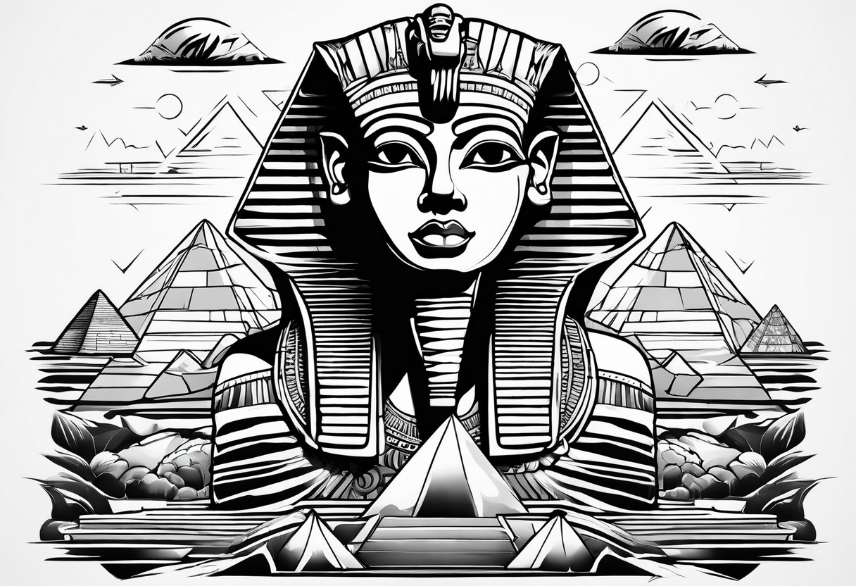 The Egyptian Sphinx destroying the pyramids tattoo idea