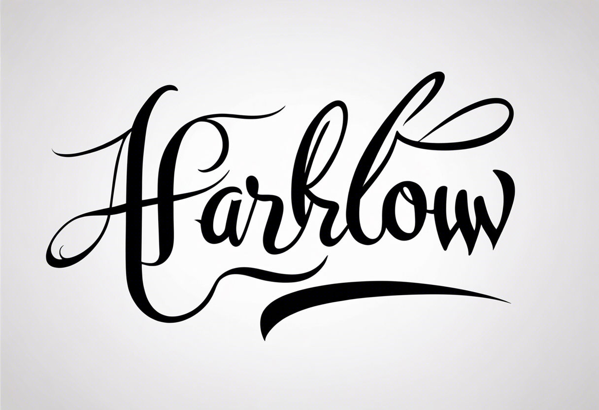 Harlow written in cursive tattoo idea