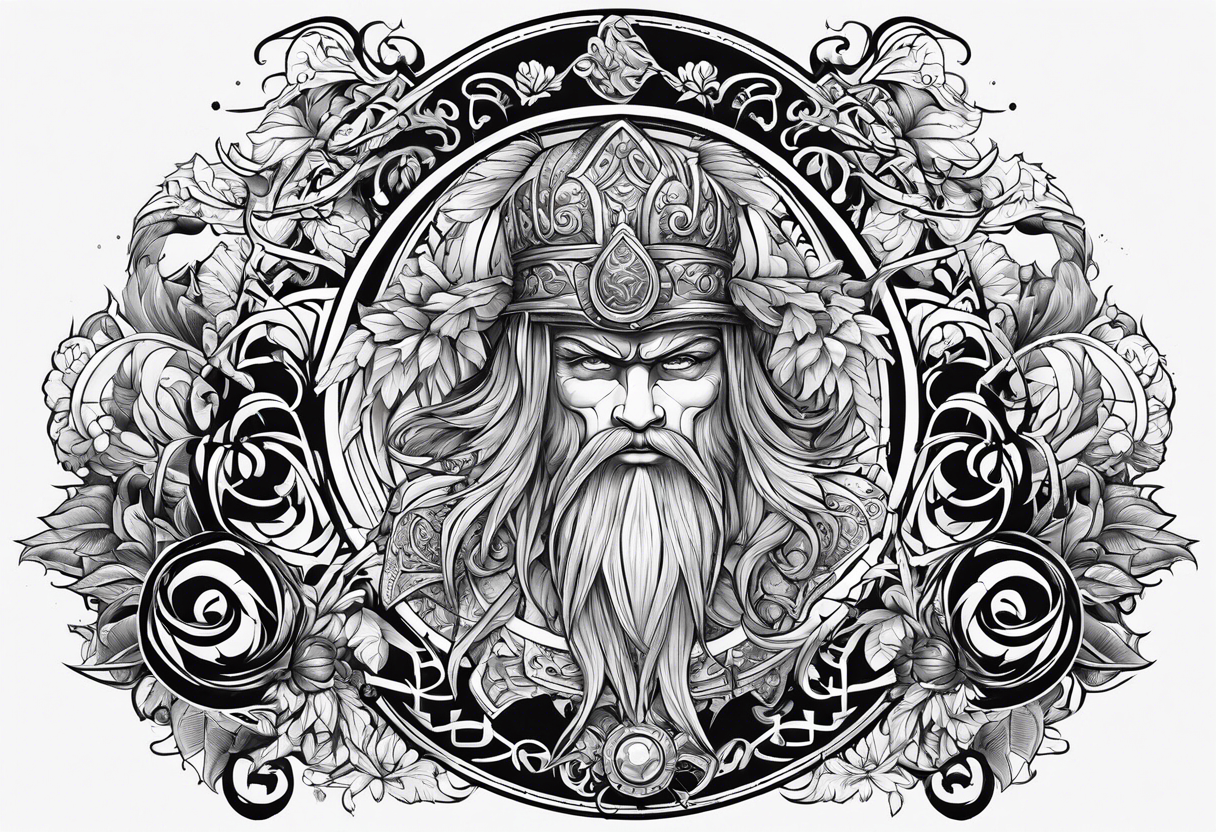 German Norse with number 41 inside tattoo idea