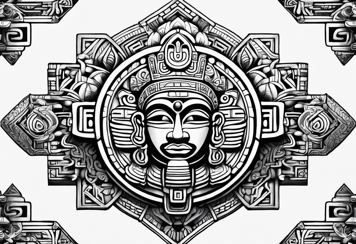 Glyph Mayan sculpture tattoo idea