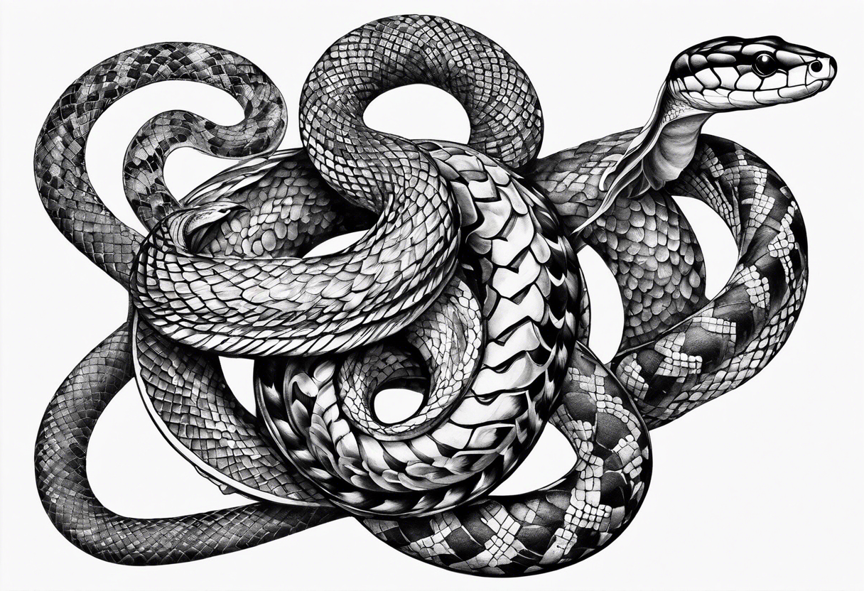 snake dying time and space enthropy tattoo idea