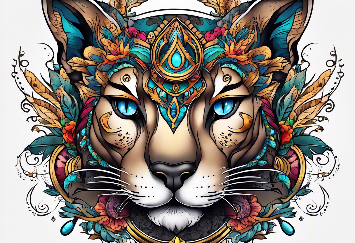 Third eye puma tattoo idea