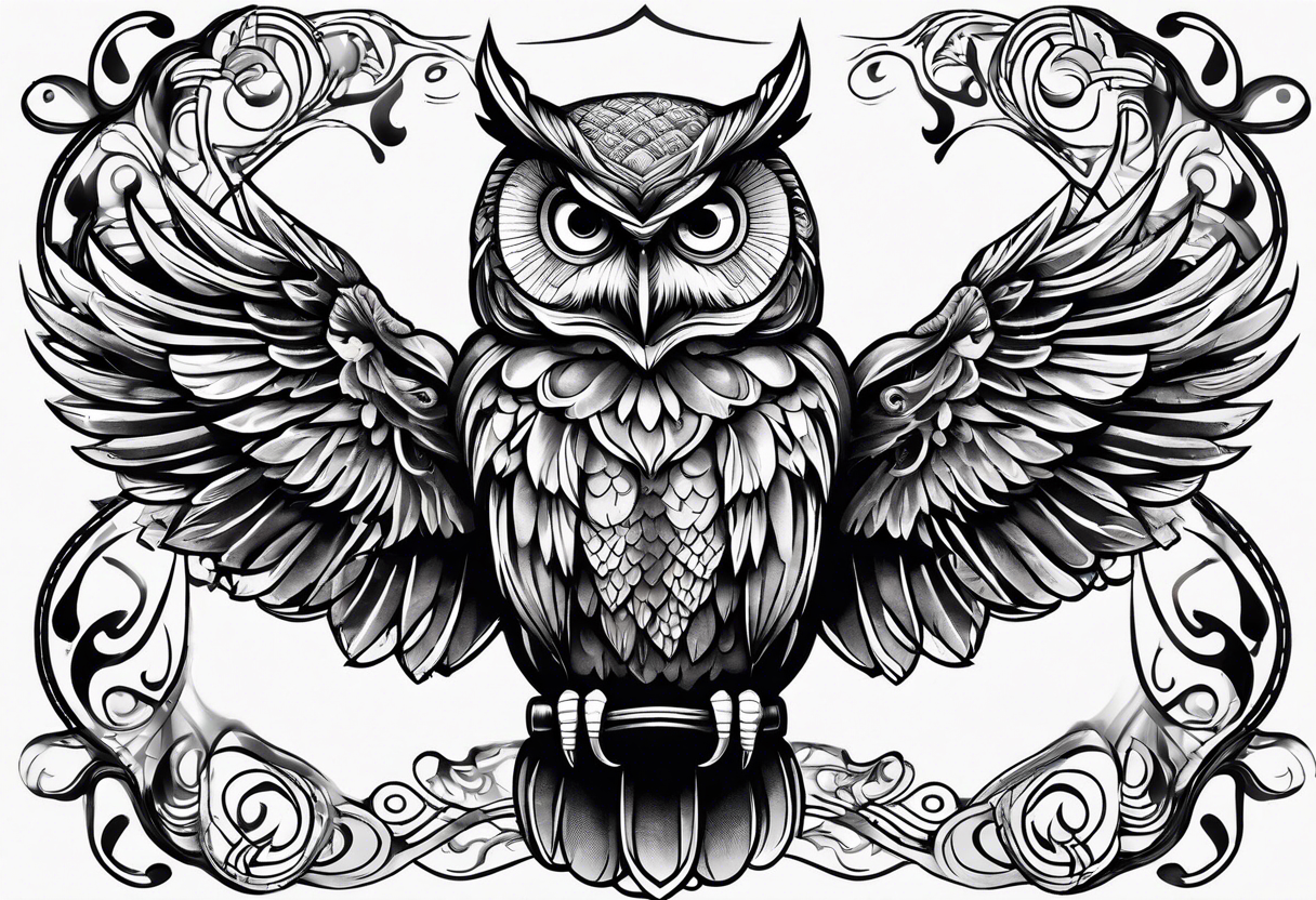 Majestic owl tattoo idea