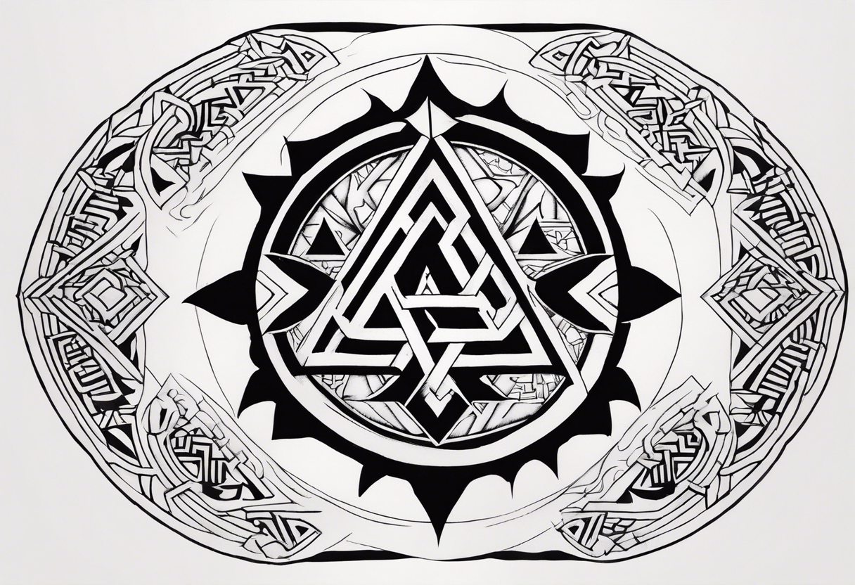 vegvisir with valknut tattoo idea