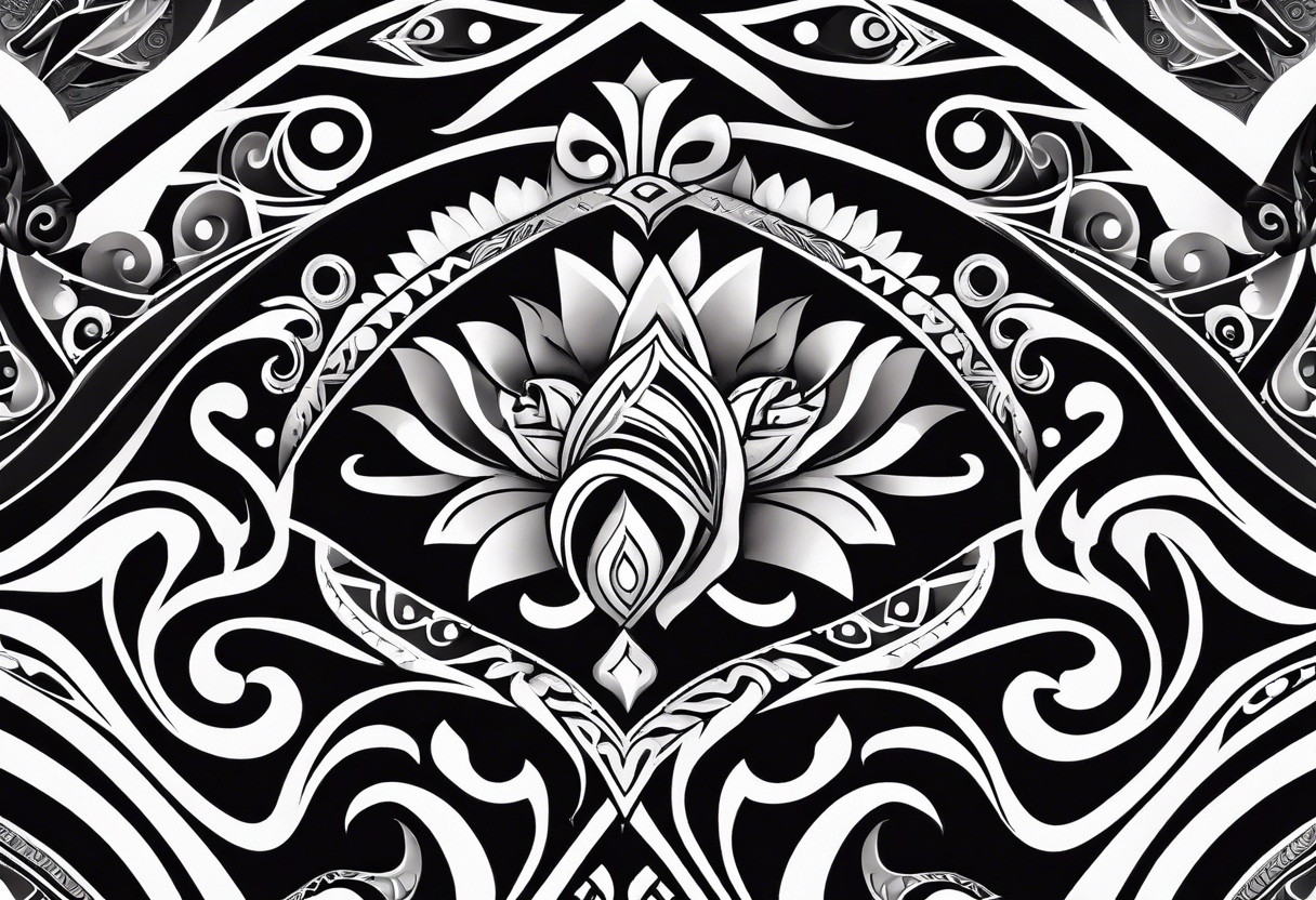 Māori design for white resilient male aged 55 who grew up in New Zealand tattoo idea