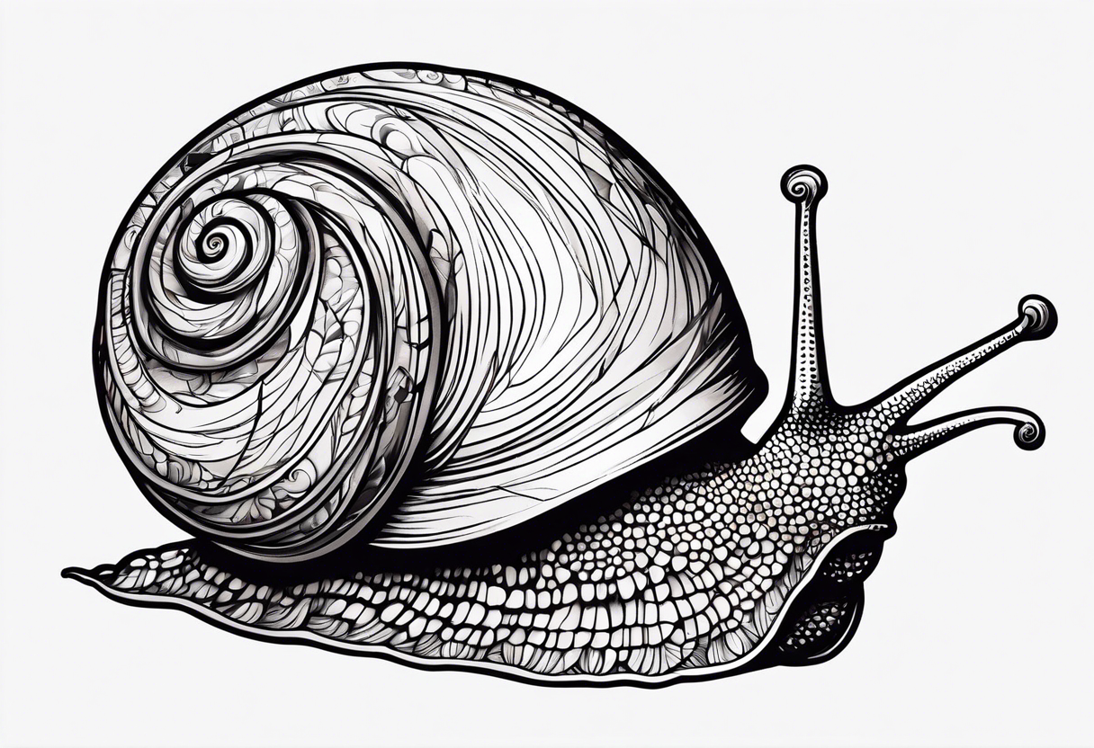 a cute snail tattoo idea