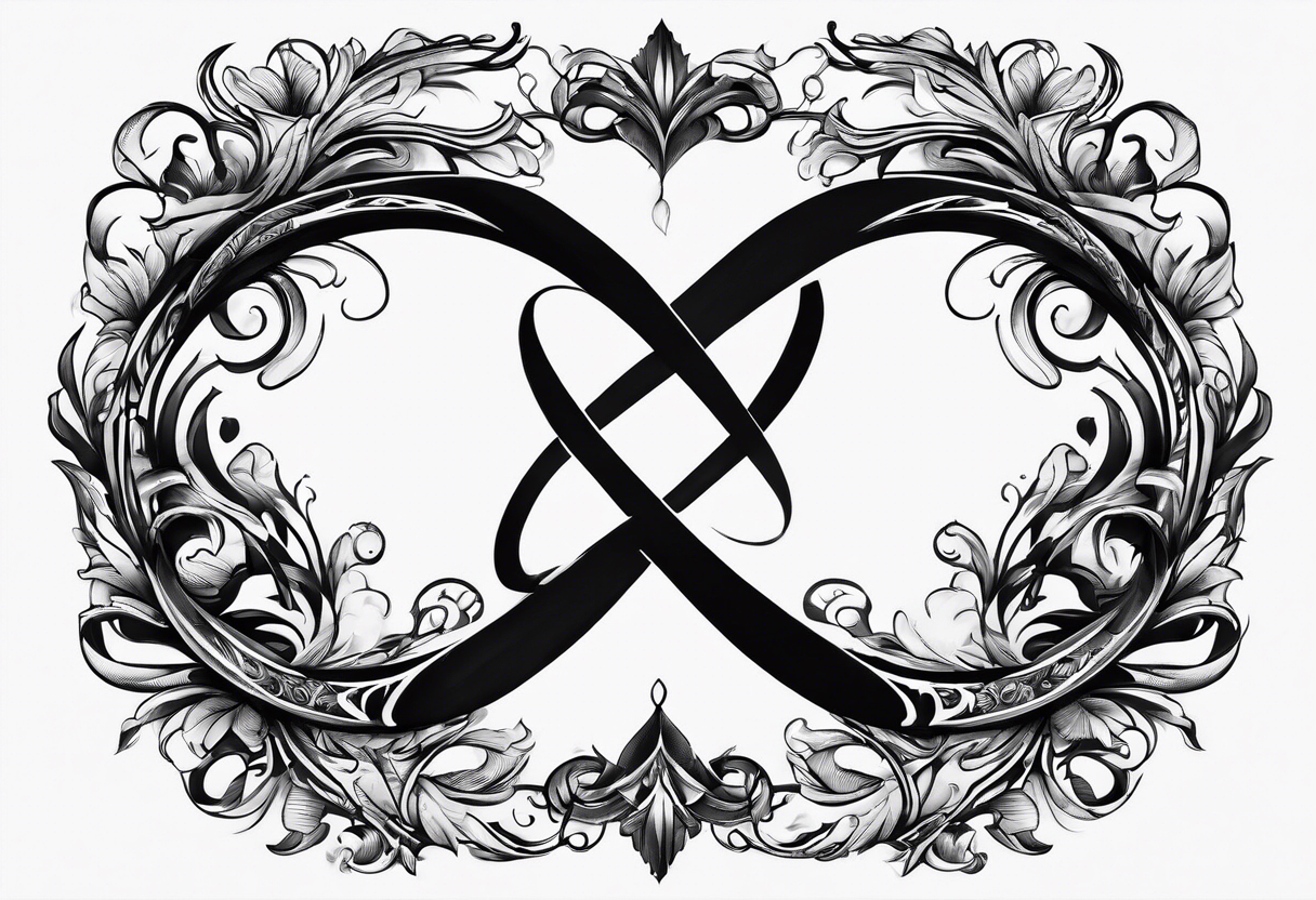 A infinity sign with a musky jumping out tattoo idea