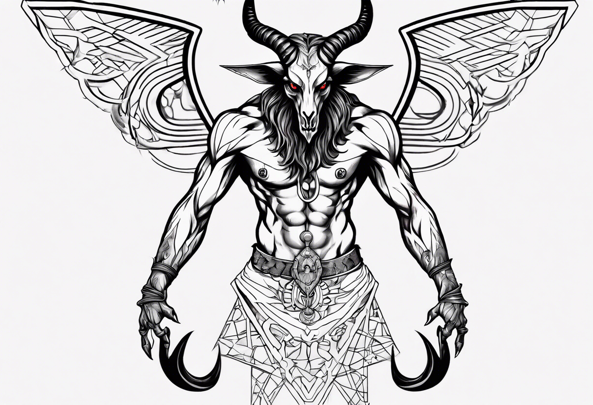 Baphomet standing full body loincloth. tattoo idea