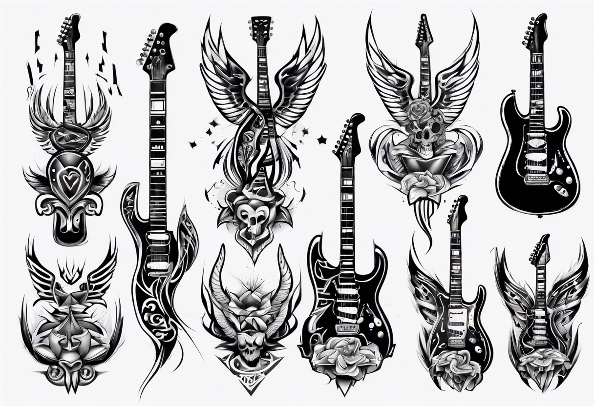 Tattoo artist Music Acoustic guitar, outline heart shape or love, ink,  tattoo png | PNGEgg