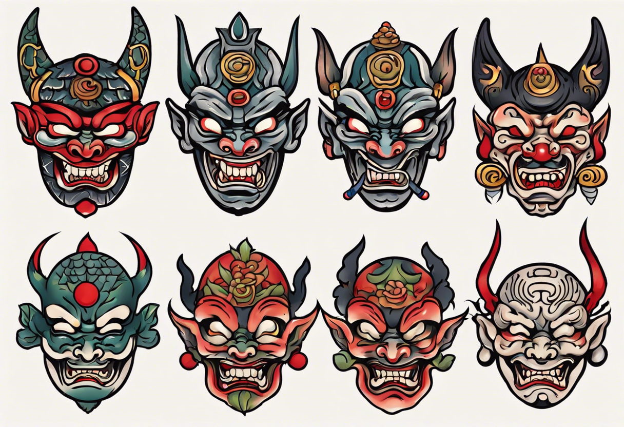 Traditional Korean Goblin mask tattoo idea