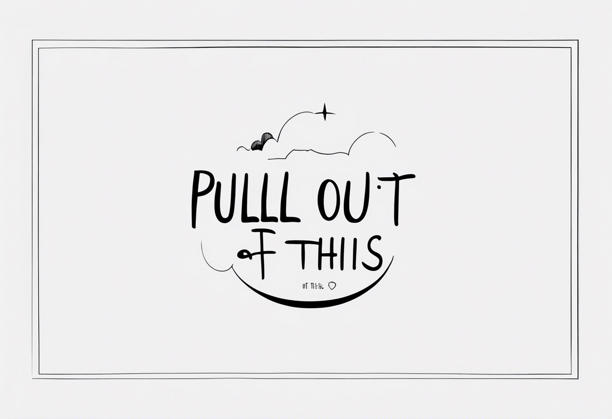 A simple quote tattoo saying “pull me out of this” tattoo idea