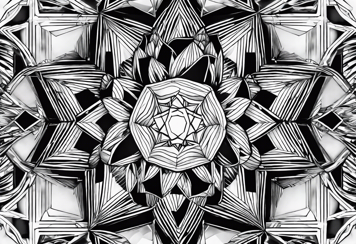 Expanding 6 sided 3D geometry tattoo idea