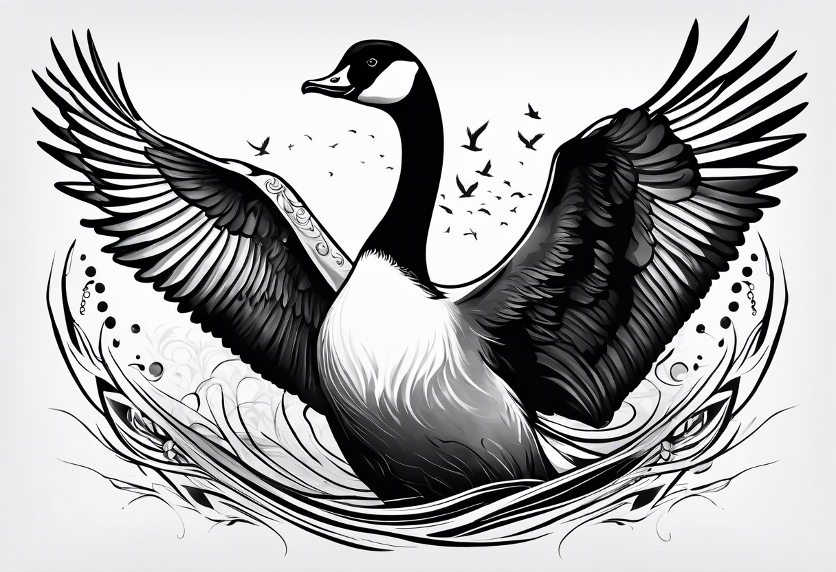 canadian goose dancing tattoo idea