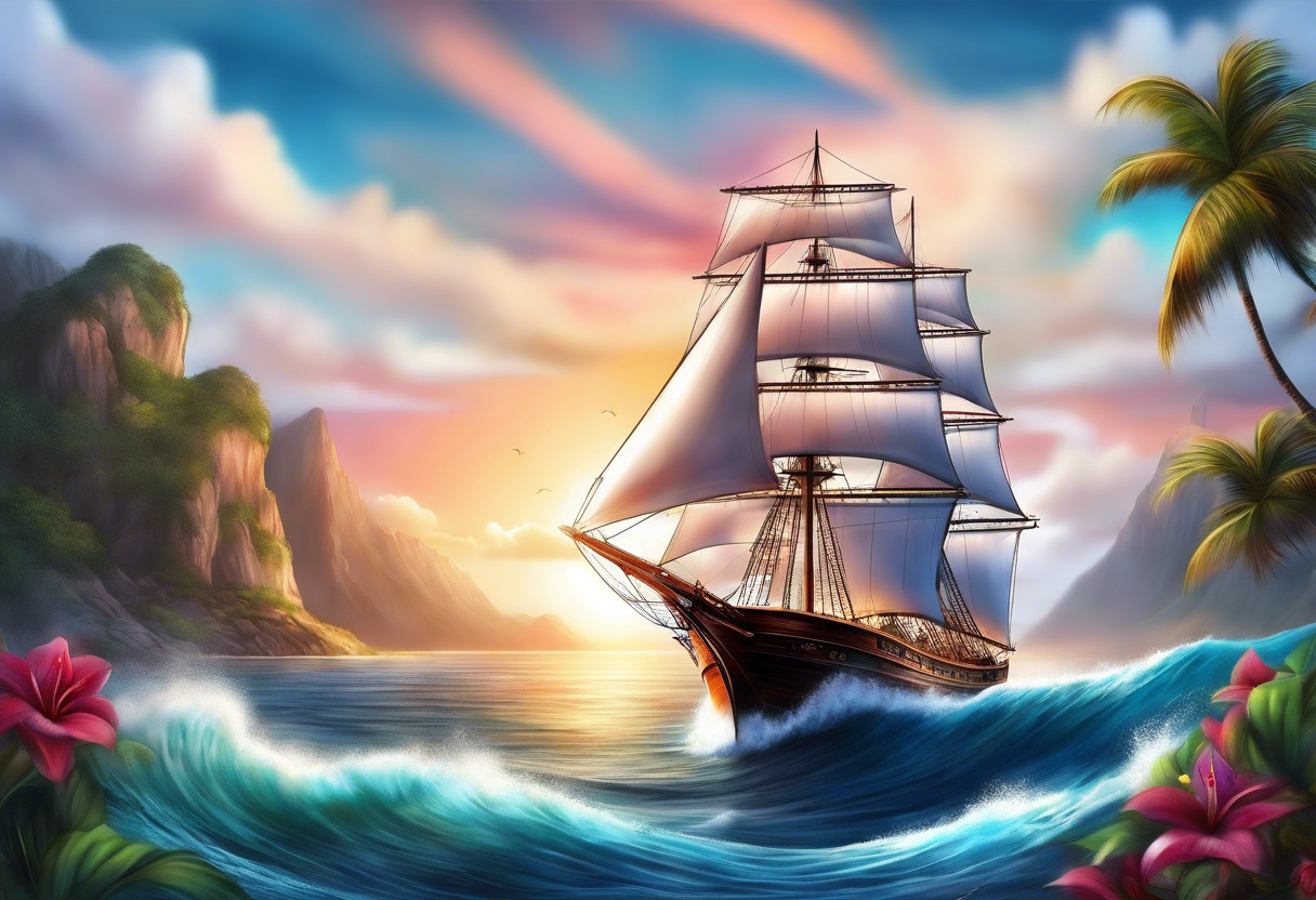 sailing into paradise tattoo idea