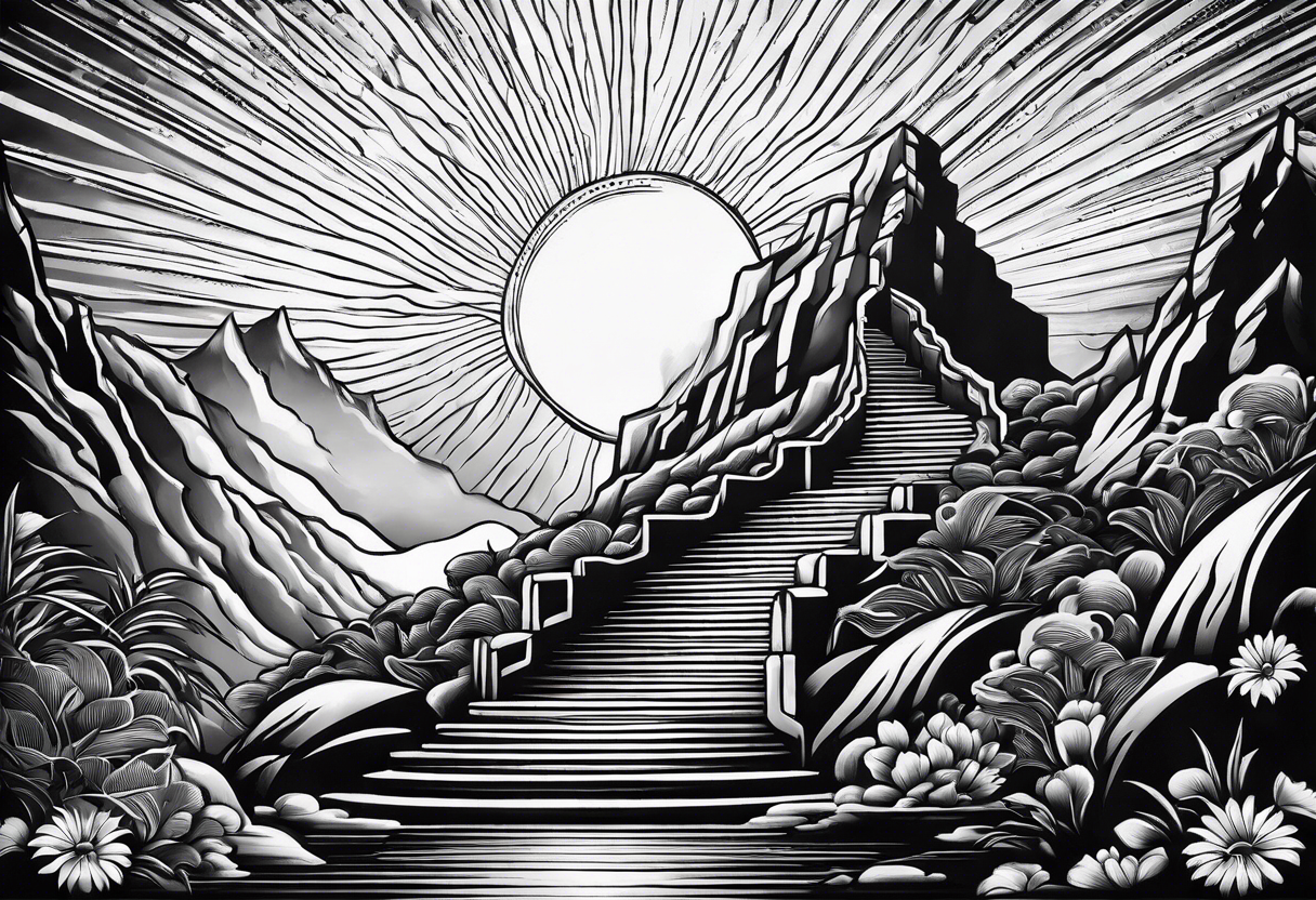 stairway to heaven sunrays tattoo idea