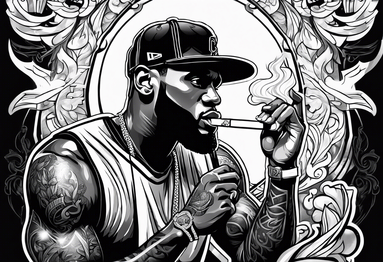 lebron james smoking cigarette tattoo idea