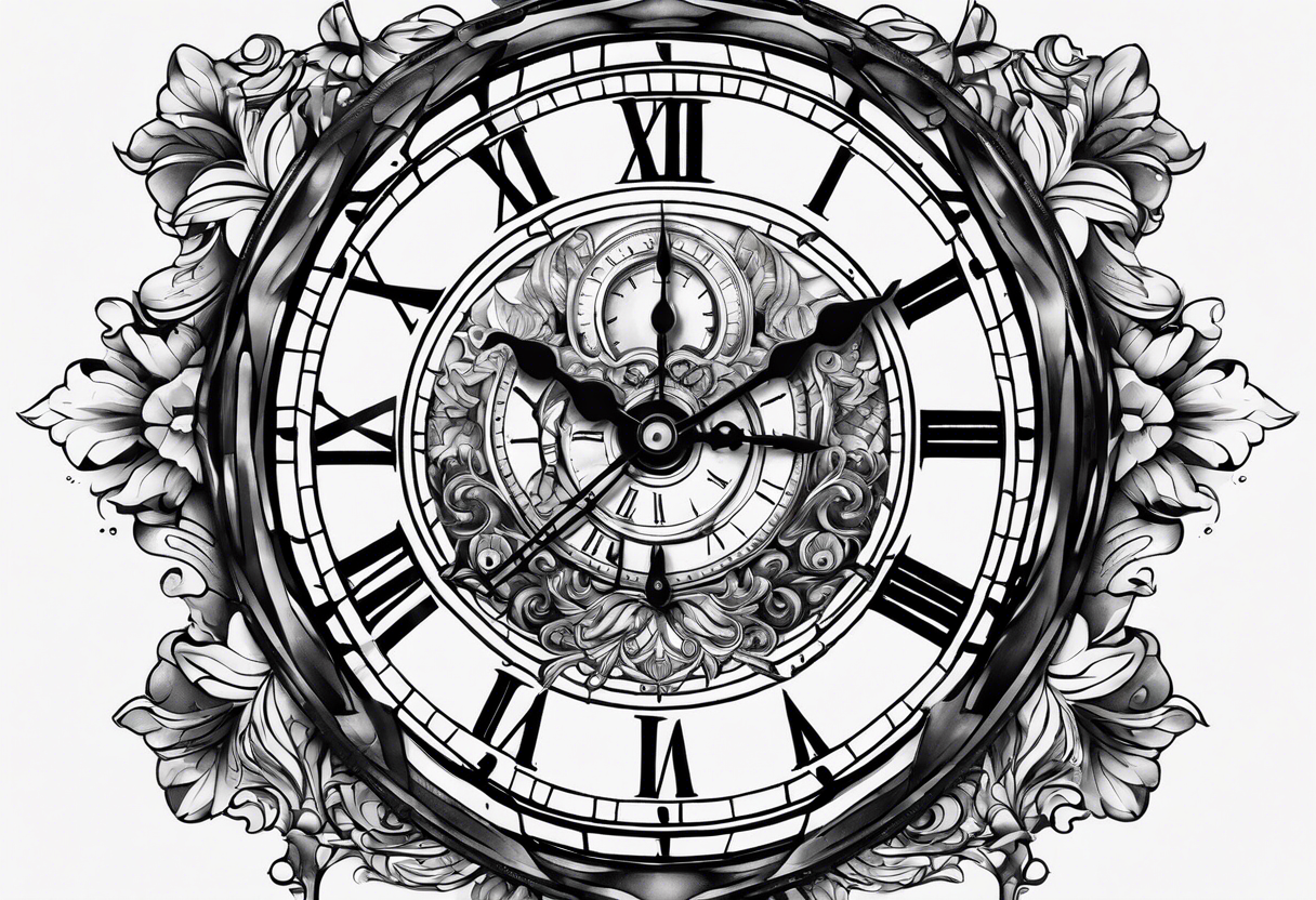 melting clock tattoo idea