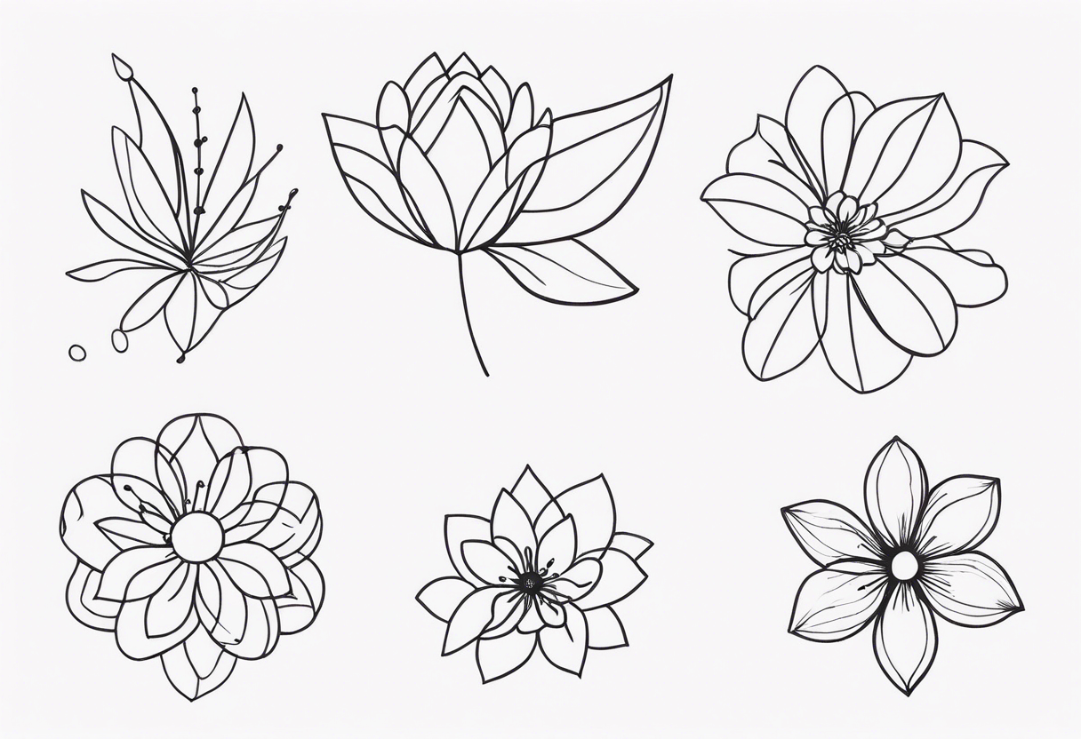 simple single line minimalist flower small tattoo idea