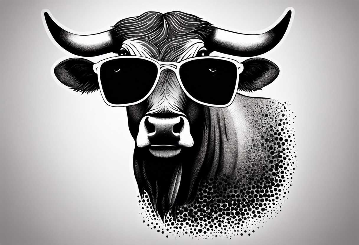 taurus with sunglasses tattoo idea