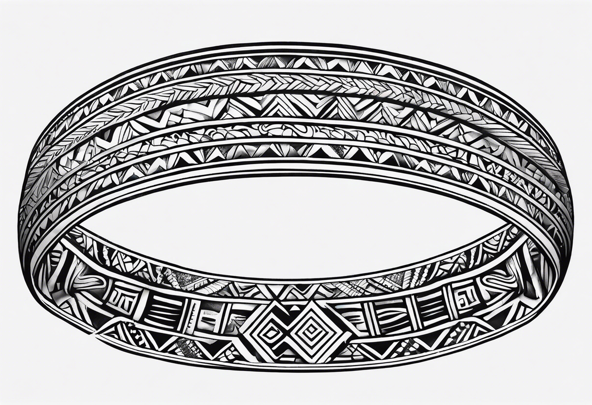 geometric hawaiian tradtional style arm band mauna kea tattoo idea