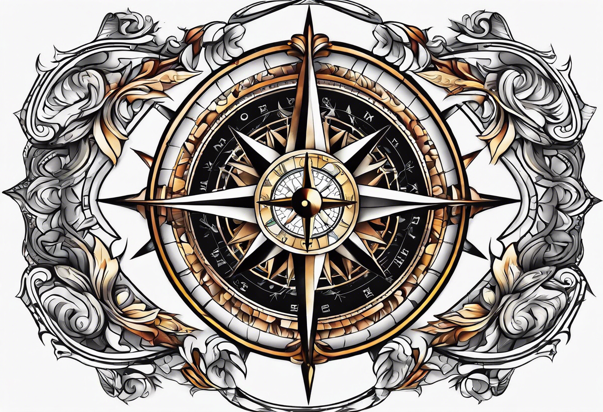 compass chest tattoo tattoo idea