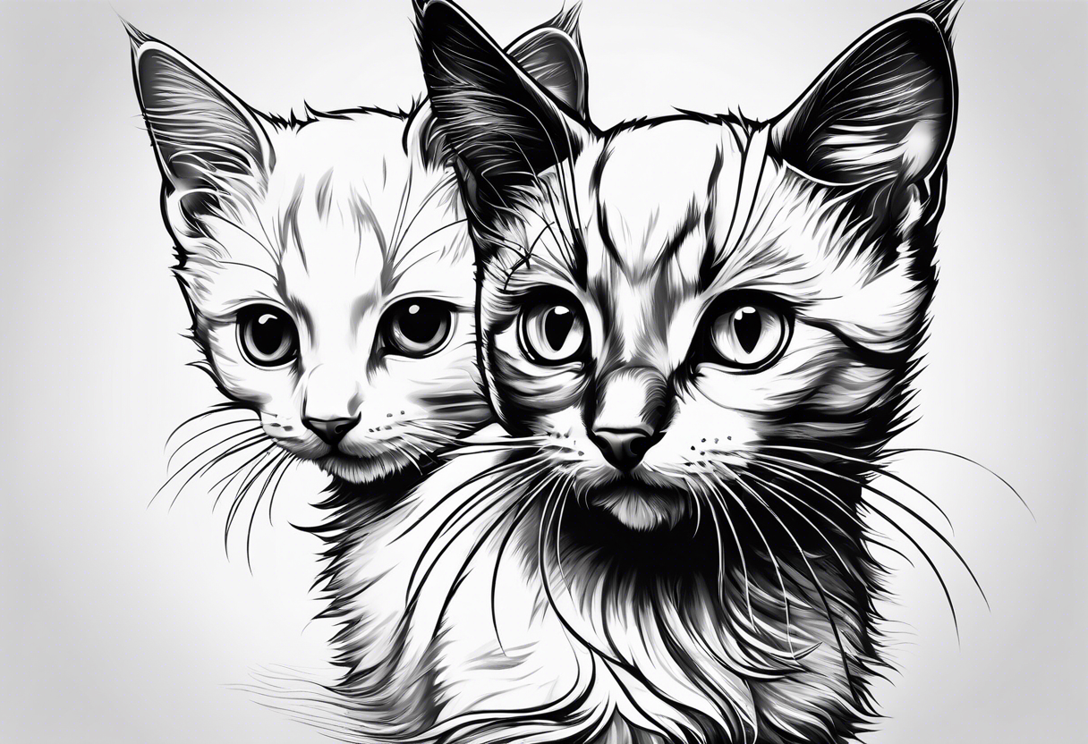 Short hair Kitten tattoo idea