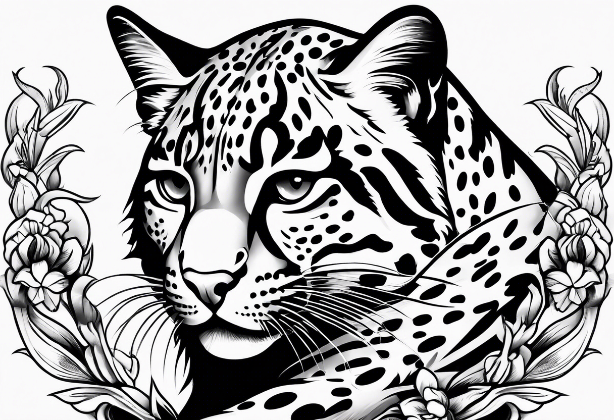 ocelot sleeve tattoo idea