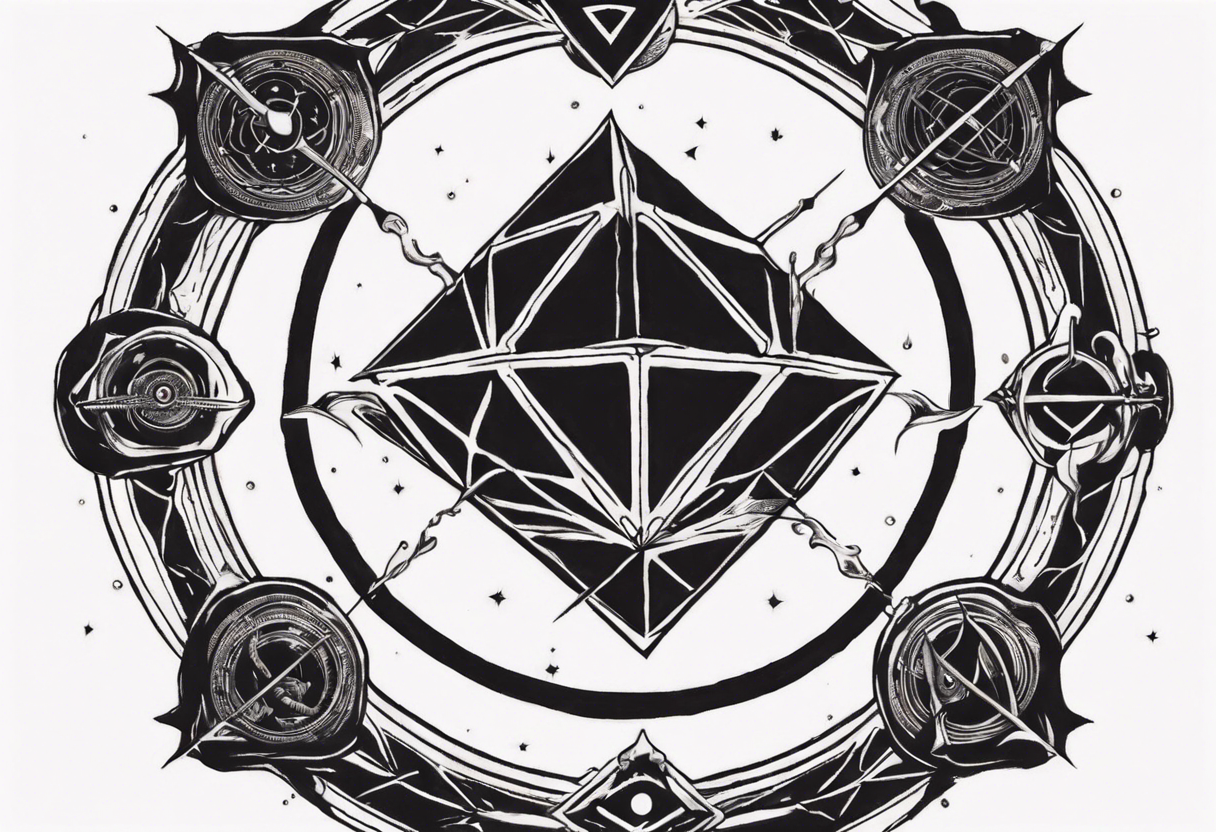 atlas baring black-cube of saturn upon, Occult esoteric tattoo idea