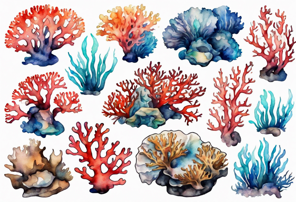 Corals underwater tattoo idea