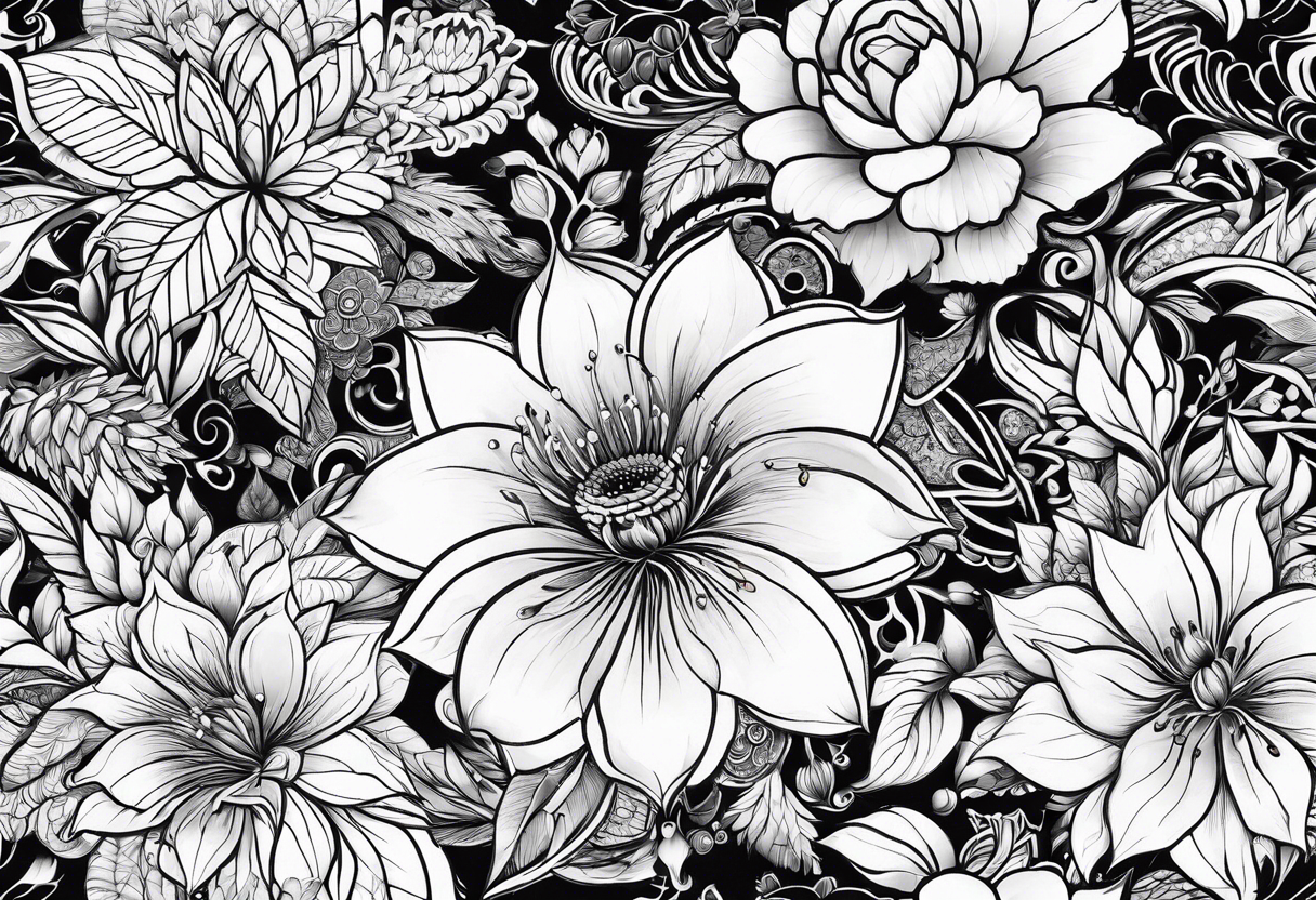 pattern flowers lace tattoo idea