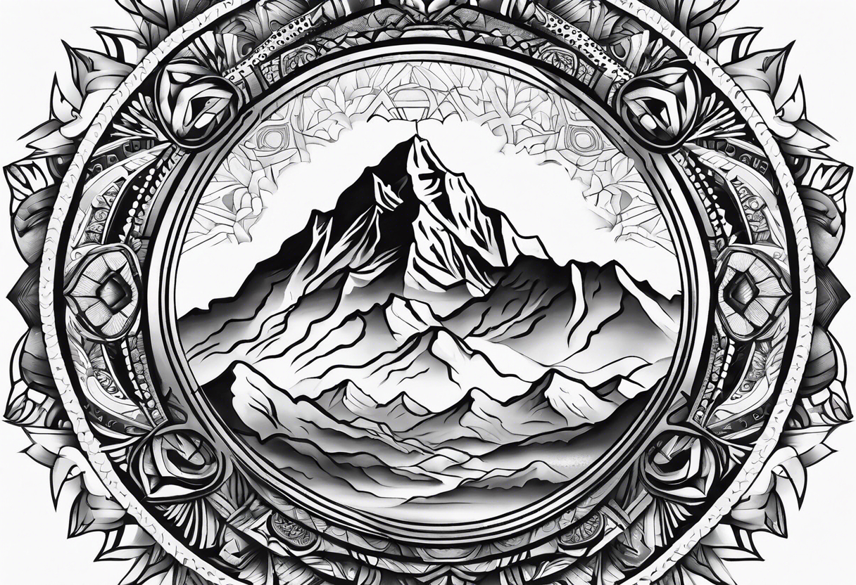 Mount Everest mandala tattoo idea