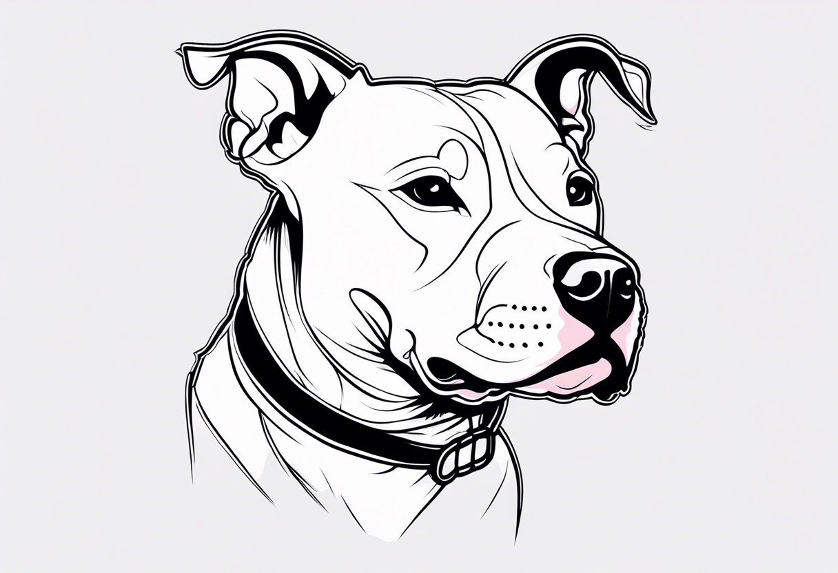 white pitbull pointed years pretty tattoo idea