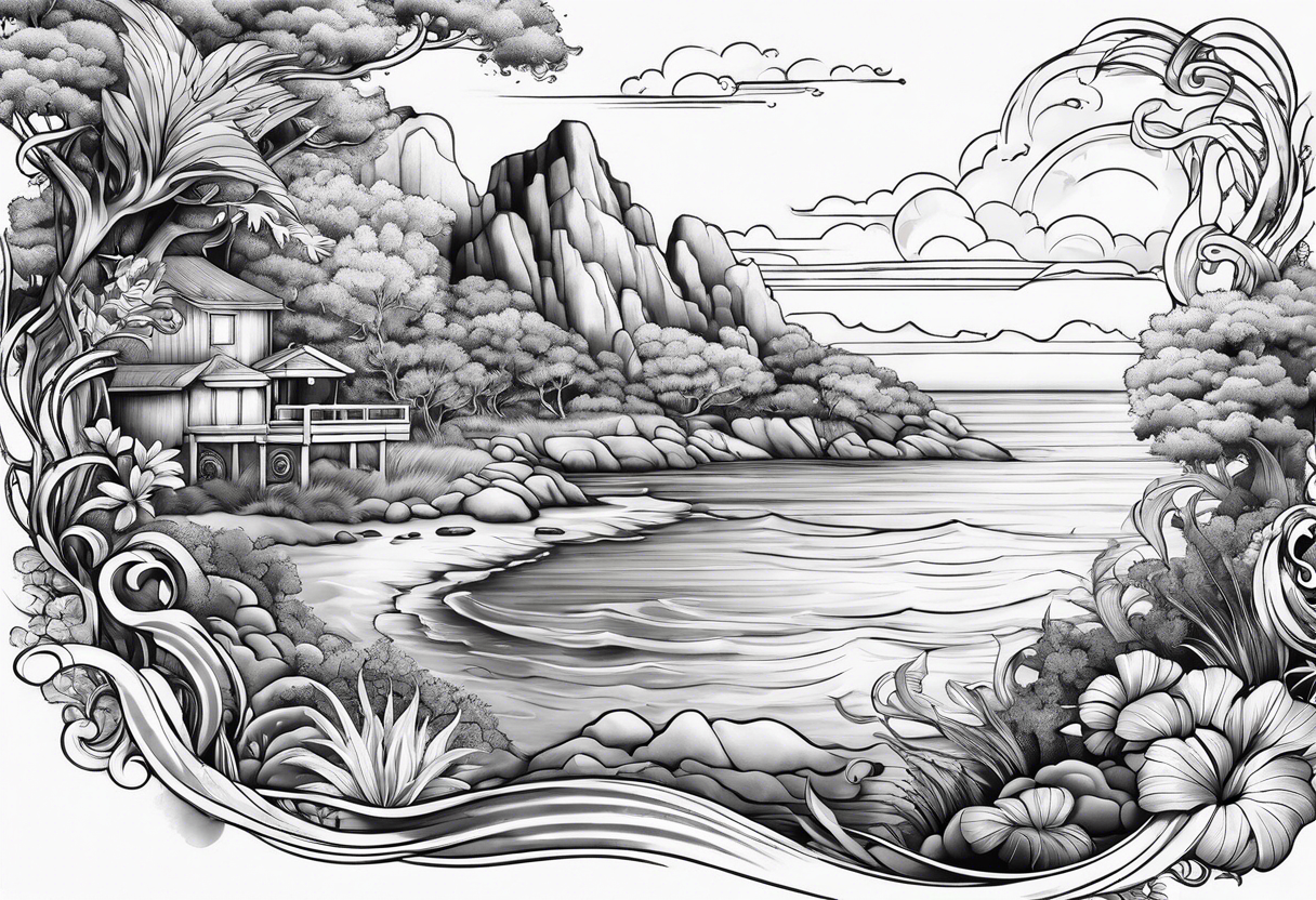 Sea scape tattoo idea