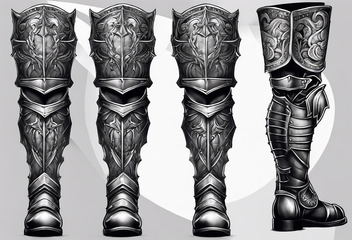 knight heavy armor bare legs tattoo idea